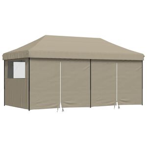 vidaXL Pop-Up hopf&auml;llbart partyt&auml;lt med 4 sidov&auml;ggar taupe
