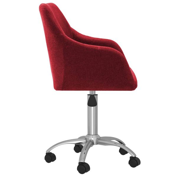 vidaXL Snurrbara matstolar 4 st vinr&ouml;d tyg