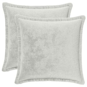 vidaXL Kasta Kudde 2 st HOUTEN Ljusgr&aring; 30 x 30 cm Flanell