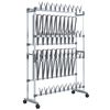 vidaXL Skohylla med hjul silver 89x27x120 cm