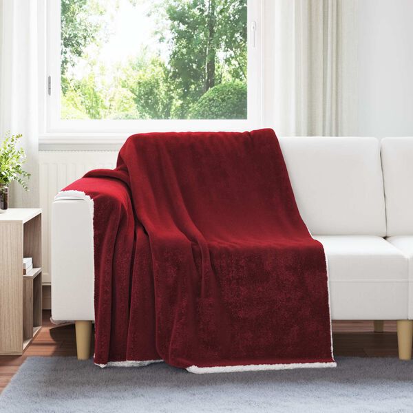 vidaXL Kastfilt Bordeaux R&ouml;d 150 x 200 cm Fleece