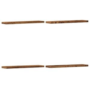 vidaXL V&auml;gghyllor 4 st &aring;ldrat tr&auml; 40x10x1,5 cm konstruerat tr&auml;