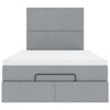 vidaXL Ottoman sängram med madrass ljusgrå 120x200 cm tyg