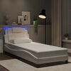 vidaXL Bed Frame "Viana" with LED without Mattress White 90x200 cm