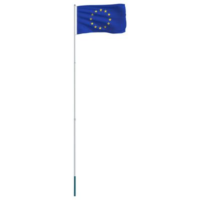 vidaXL Europeiska flaggan och flaggstång i aluminium 4 m