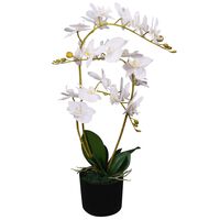 vidaXL Konstväxt Orkidé med kruka 65 cm vit