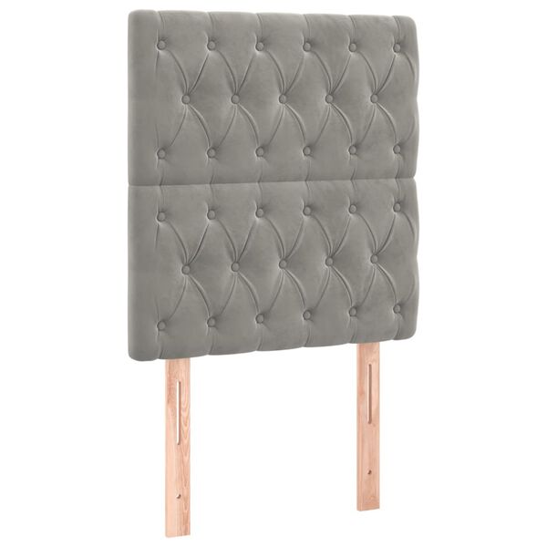 vidaXL S&auml;nggavel ljusgr&aring; 80x7x118/128 cm sammet