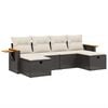vidaXL Loungegrupp med dynor 6 delar svart konstrotting