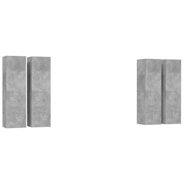 vidaXL TV-skåp 4 delar betonggrå 30,5x30x110 cm konstruerat trä