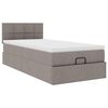 vidaXL Ottoman s&auml;ngram med madrass taupe 90x190 cm tyg