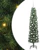 vidaXL Konstgjord julgran med LED-belysning Gr&ouml;n 180 cm PVC och plast