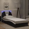 vidaXL Bed Frame "Viana" with LED without Mattress Black and White 90x190 cm