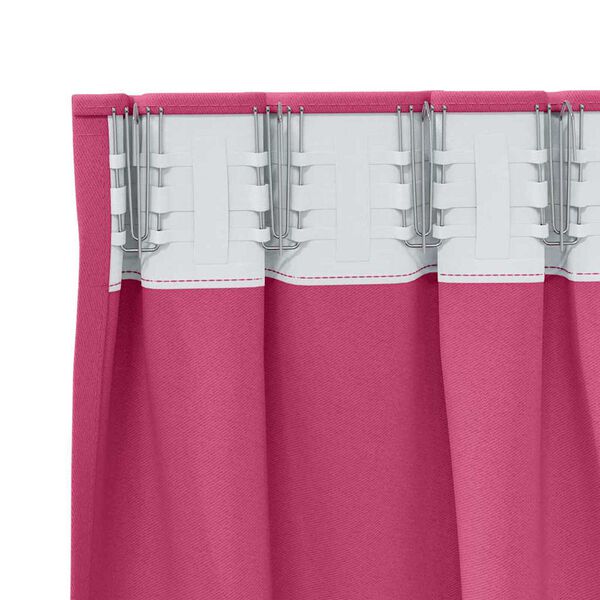 vidaXL Mörkläggningsgardiner med Ringar 2 pcs Klart Pink 140 x 140 cm