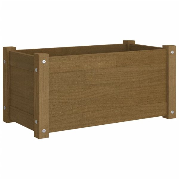 vidaXL Odlingslådor 2 st honungsbrun 60x31x31 cm massiv furu