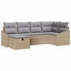 vidaXL Soffset med kudde 6 pcs Beige och Ljusgr&aring; konstrotting