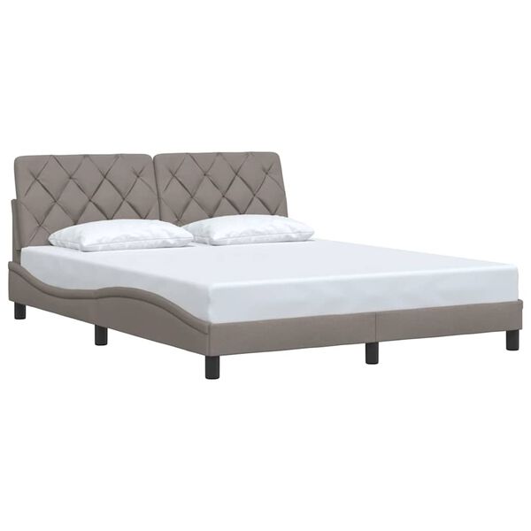 vidaXL Bed Frame without Mattress Taupe 160x200 cm Fabric