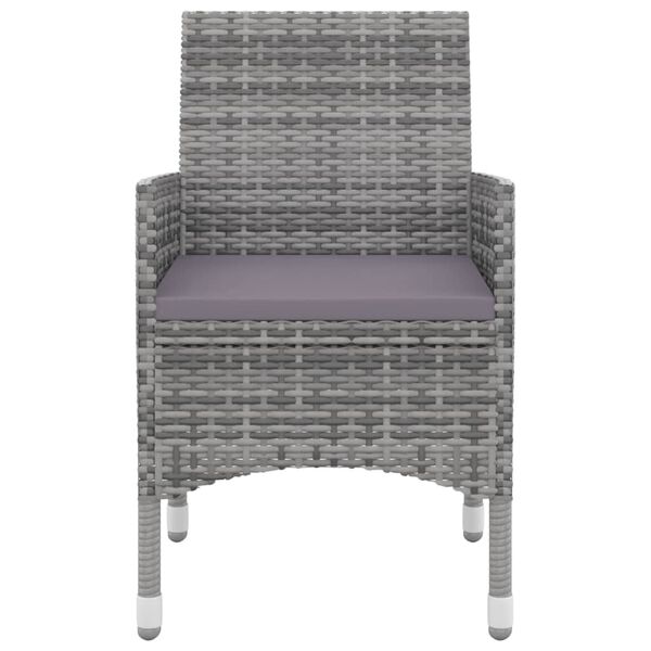 vidaXL Matgrupp för trädgården 5 delar med dynor konstrotting och glas