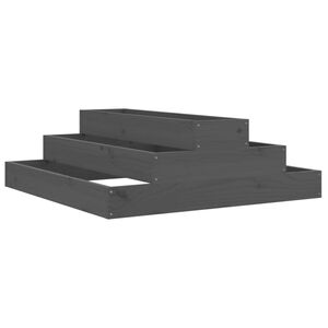 vidaXL Odlingslåda grå 80x80x27 cm massiv furu