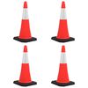 vidaXL Reflekterande trafikkoner med tung bas 4 st 75 cm