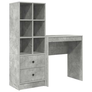 vidaXL Skrivbord Betonggr&aring; 115,5 x 40 x 127 cm 2 st