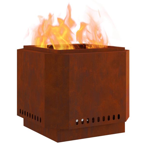 vidaXL R&ouml;kl&ouml;s eldstad Brun 58 x 58 x 51 cm V&auml;derbest&auml;ndig st&aring;l