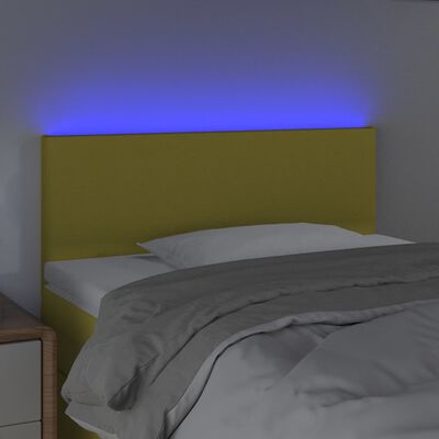 vidaXL Sänggavel LED grön 100 x 5 x 78/88 cm tyg