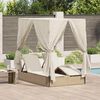 vidaXL Dubbel solstol Justerbar Beige 205 x 129 x 200 cm konstrotting