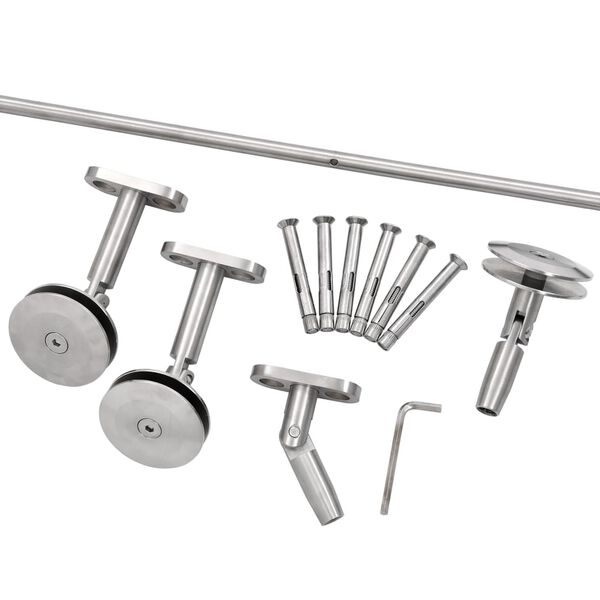 vidaXL Entr&eacute;tak VSG s&auml;kerhetsglas 90x75 cm rostfritt st&aring;l