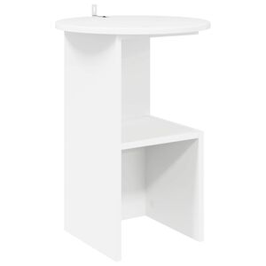 vidaXL Sidobord Vit &Oslash; 39,5 x 55 cm Konstruerat tr&auml;