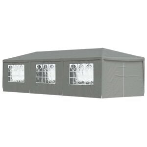 vidaXL Partyt&auml;lt 900 x 300 x 255 cm Ljusgr&aring; PE och st&aring;l
