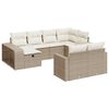 vidaXL Soffgrupp f&ouml;r tr&auml;dg&aring;rd med dynor 10 delar beige konstrotting