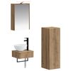 vidaXL Badrumssk&aring;psset 4 pcs Artisan-ek 43 x 16 x 62,5 cm