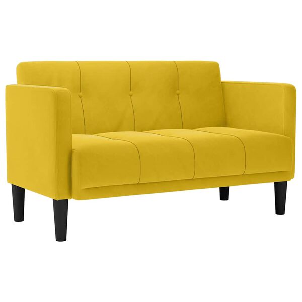 vidaXL Loveseat soffa gul 111 cm sammet