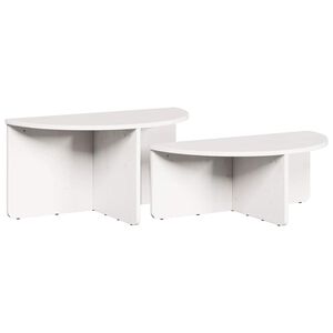 vidaXL Kaffeebord 2 st Vit 79 x 39,5 x 40 cm Massiv furu