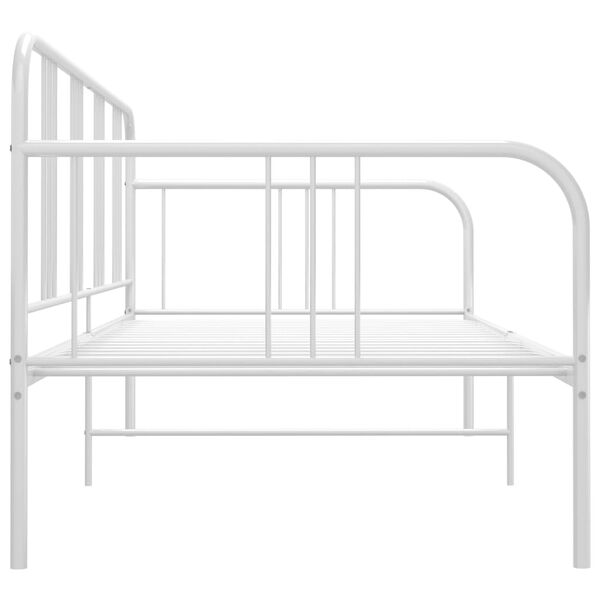 vidaXL Sängram bäddsoffa vit metall 90x200 cm