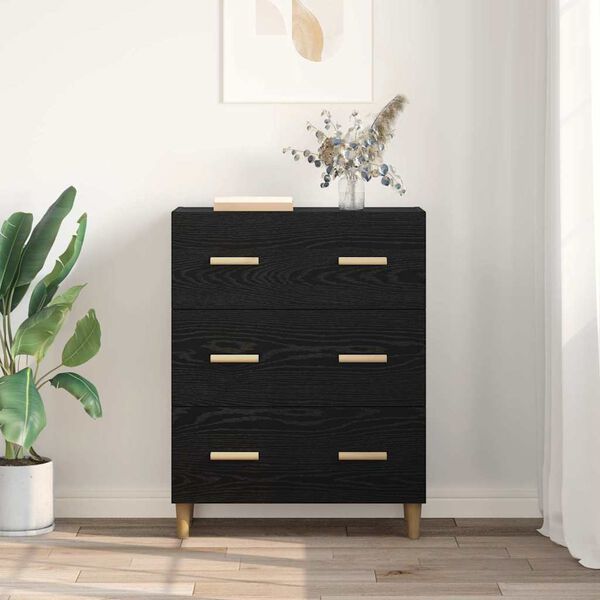 vidaXL Sideboard Svart Ek 69,5 x 34 x 90 cm Konstruerat tr&auml;