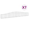 vidaXL Gabioner b&aring;gformade 7 st 400x30x40/60 cm galvaniserat j&auml;rn