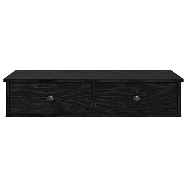 vidaXL V&auml;gghylla med l&aring;dor svart 80x31x17 cm konstruerat tr&auml;