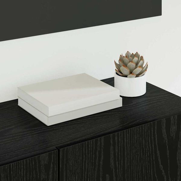 vidaXL TV-sk&aring;p V&auml;ggmonterad 4 pcs Svart Ek Konstruerat tr&auml;