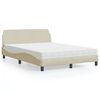 vidaXL Bed with Mattress "Dover" Cream 140x200 cm Fabric