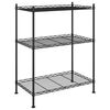 vidaXL F&ouml;rvaringshylla med 3 hyllplan 60x35x76 svart 150 kg