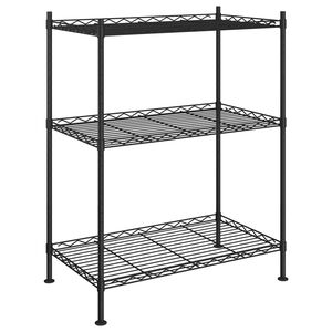 vidaXL F&ouml;rvaringshylla med 3 hyllplan 60x35x76 svart 150 kg