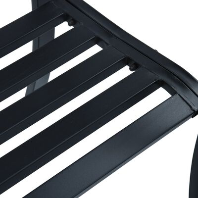 vidaXL Trädgårdsbänk 125 cm svart stål