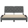 vidaXL Bed Frame with LED without Mattress Dark Grey 140x200 cm Fabric