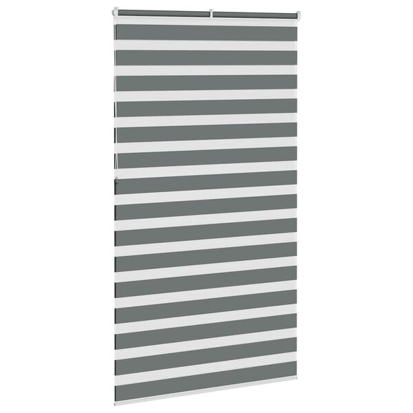 vidaXL Rullgardin zebra m&ouml;rkgr&aring; 120x230 cm tyg bredd 115,9cm polyester