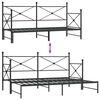 vidaXL Dagb&auml;dd med rull utan madrass svart 90x200 cm st&aring;l