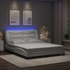 vidaXL Bed Frame with LED without Mattress "Hvar" White 160x200 cm