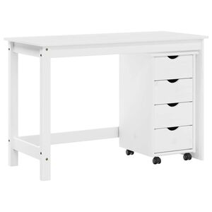 vidaXL Skrivbordsskickset 2 st Vit Massiv furu