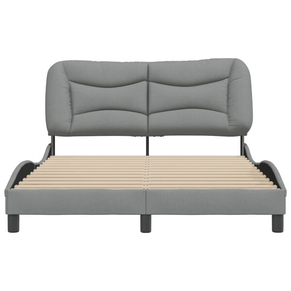 vidaXL Bed Frame without Mattress "Hvar" Light Grey 140x200 cm Fabric