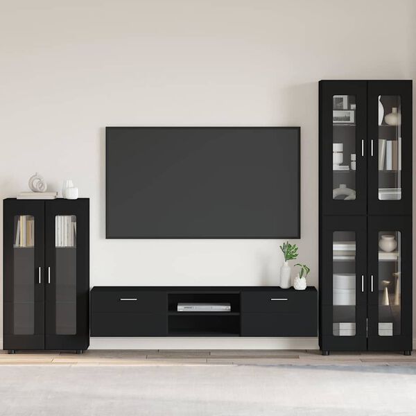 vidaXL Sideboard FLORIN Svart 55,5 x 29 x 103 cm Konstruerat tr&auml;